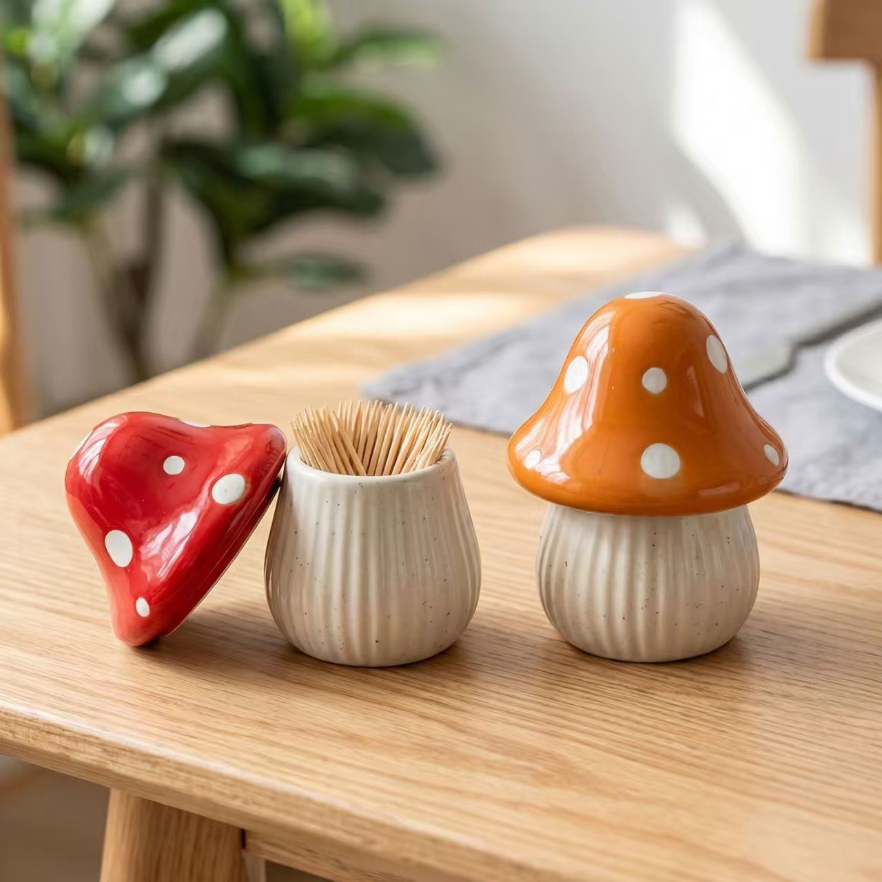 Kitchen Gadgets Organizer - أوعية تخزين سيراميكية على شكل فطر