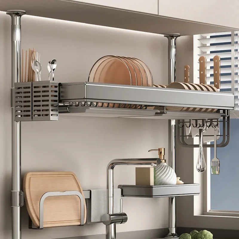 Kitchen Gadgets Organizer - رف تخزين المطبخ العلوي، منظم الحوض،