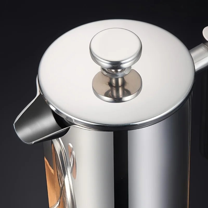 French Press Coffee Maker - صانع قهوة فرنسي أنيق من الفولاذ