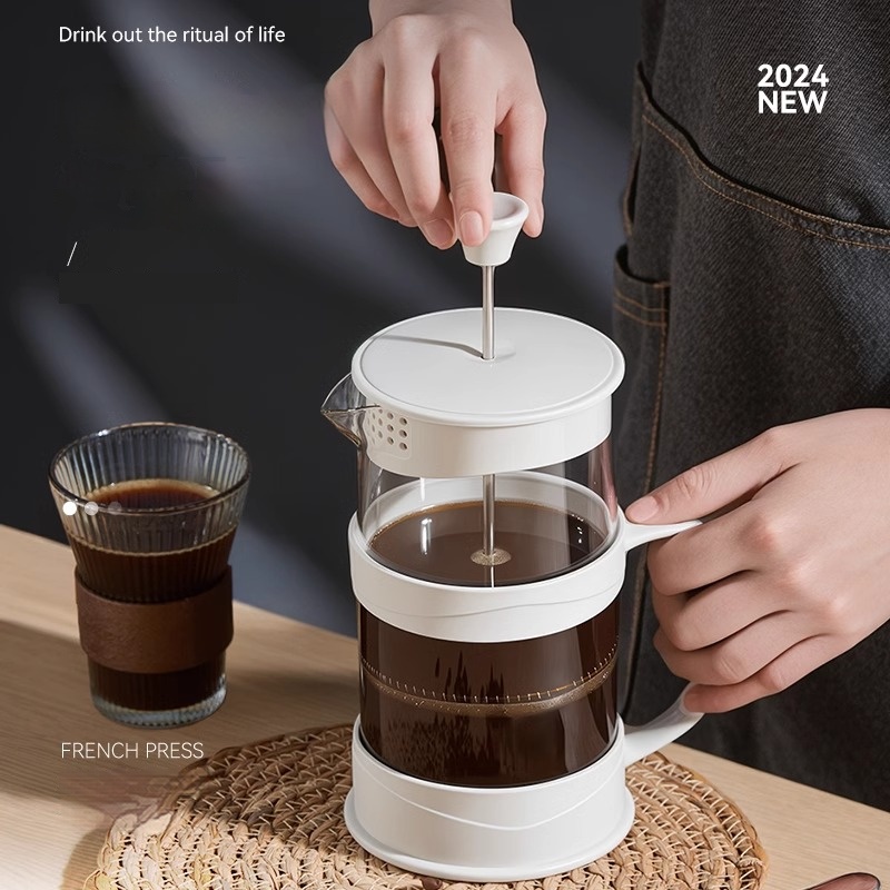 French Press Coffee Maker - آلة صنع القهوة بالضغط اليدوي من