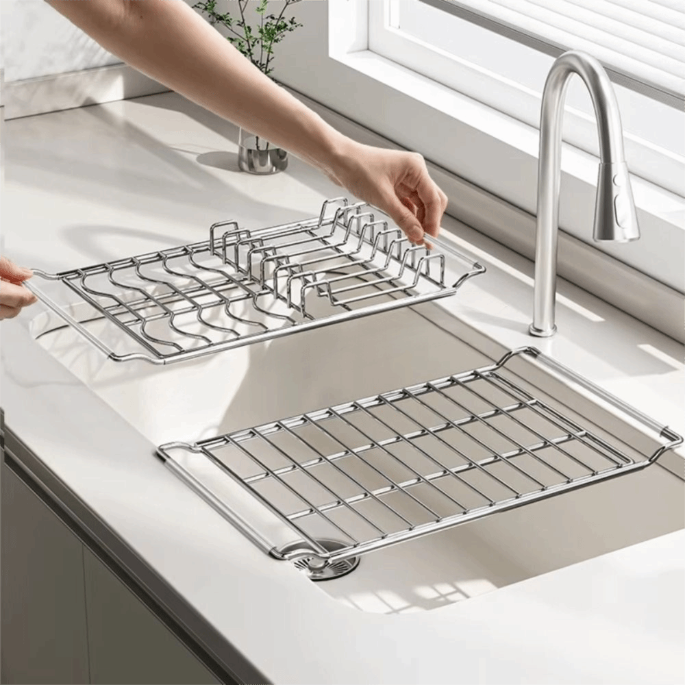 Kitchen Gadgets Organizer - رف أطباق قابل للتمدد من الفولاذ