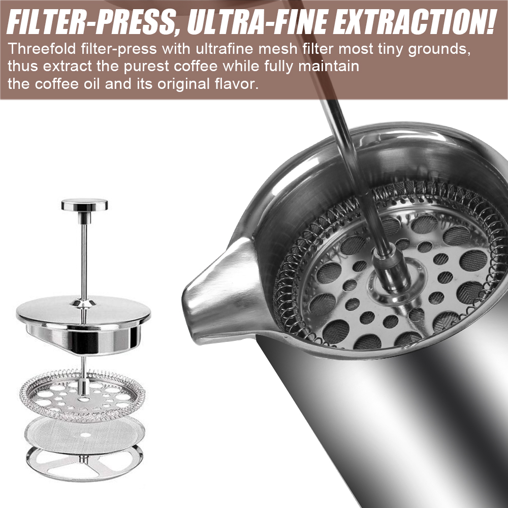 ماكينة صنع قهوة فرنسية بسعة كب - مراجعة French Press Coffee Maker وسعره
