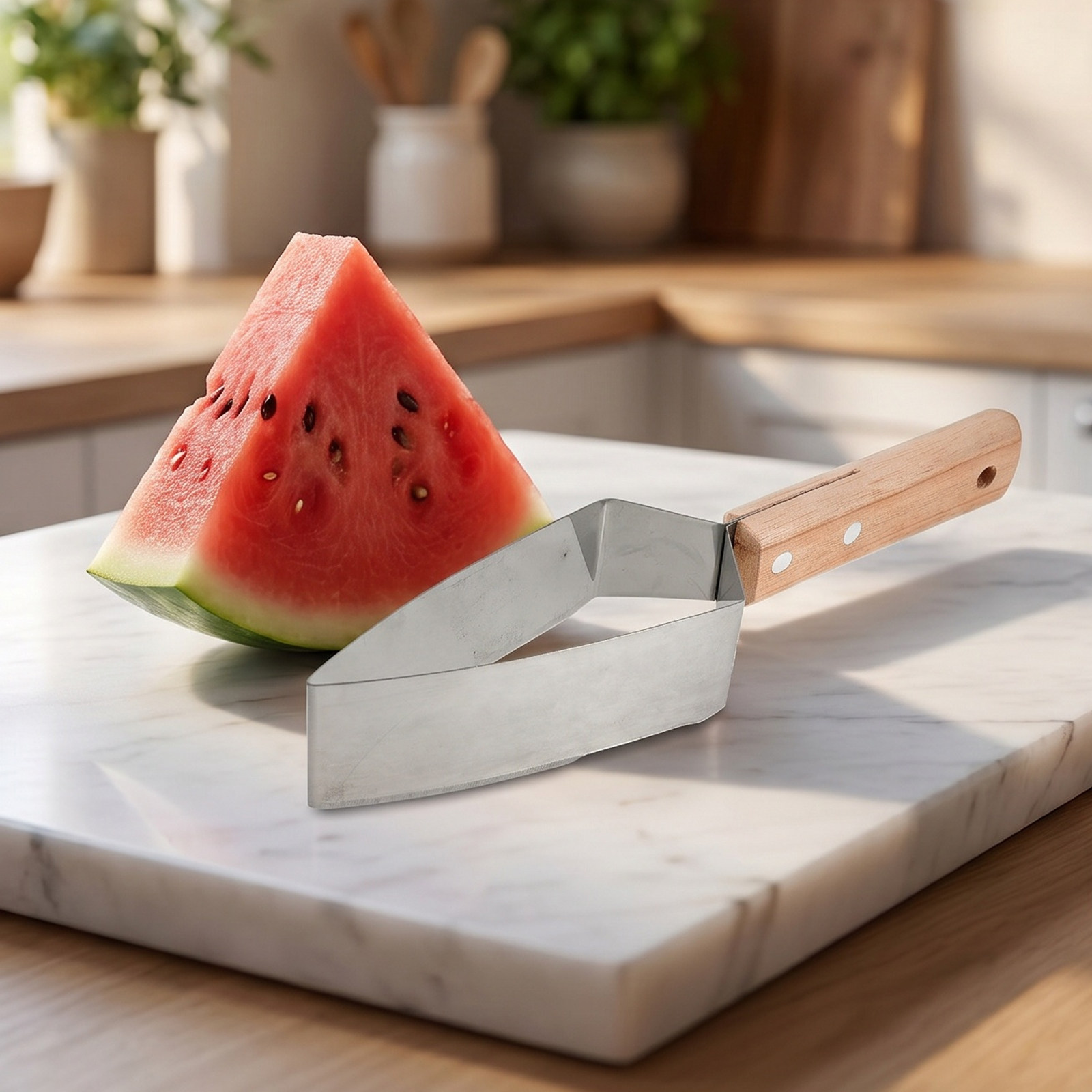 قطاعة بطيخ مثلثة من الفولاذ ال - مراجعة Watermelon Slicer Cutter وسعره
