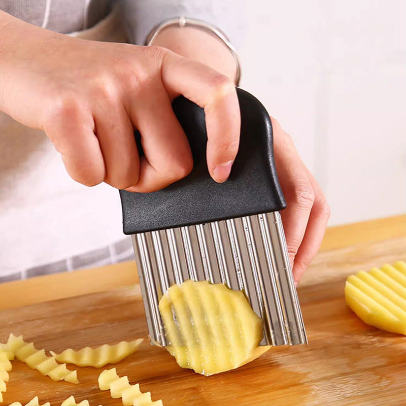 قطاعة بطاطس مموجة من الفولاذ ا - مراجعة Kitchen Gadgets Vegetable Cutter وسعره